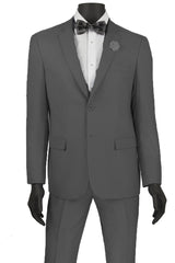 Mens Slim Fit Wool Feel Suit in Charcoal