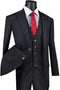 Mens Vested Gangster Pinstripe 1920's Suit In Black – Alligatorwarehouse