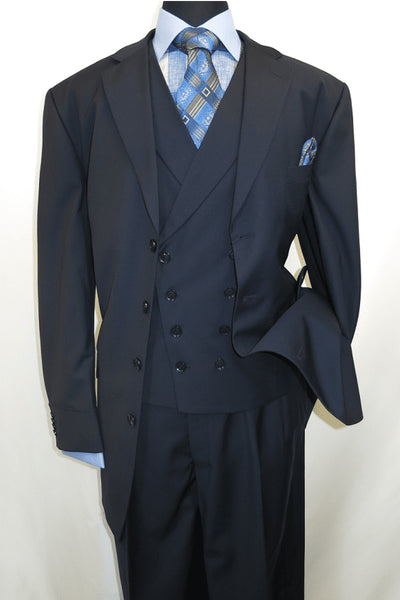 Mens 4 Button Double Breasted Vest Suit in Navy 1 5263V-Navy-38R  - from alligatorwarehouse.com
