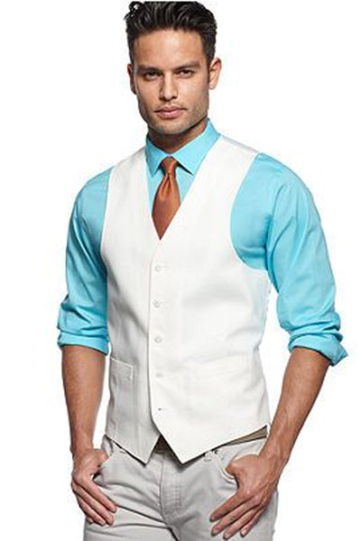 Mens Classic 5 Button Suit Vest in White 1 SO1OV-900_WHITE_M  - from alligatorwarehouse.com