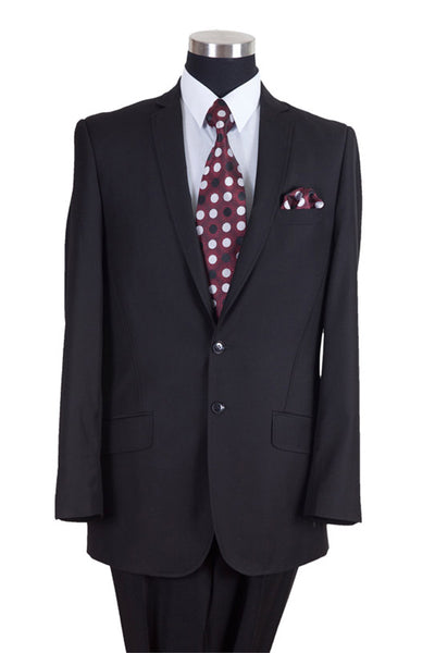 Mens Classic 2PC Pleated Pant Suit with Lapel Stitching in Black 1 5816U-Black-38R  - from alligatorwarehouse.com