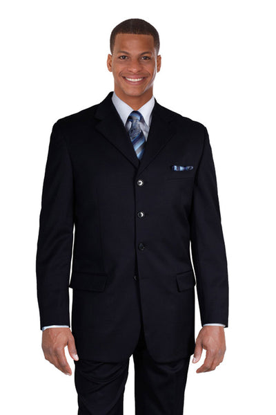 Mens 4 Button Polyester Fashion Suit in Black