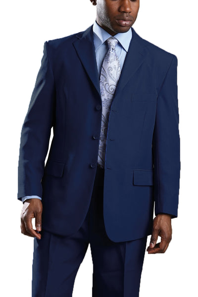 Mens 3 Button Polyester Fashion Suit in Navy 1 802P-Navy-38R  - from alligatorwarehouse.com