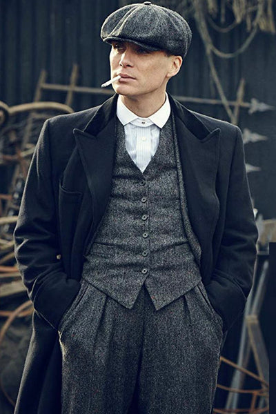 Mens Peaky Blinders Costume Thomas Shelby Grey Herringbone Outfit 1   - from alligatorwarehouse.com