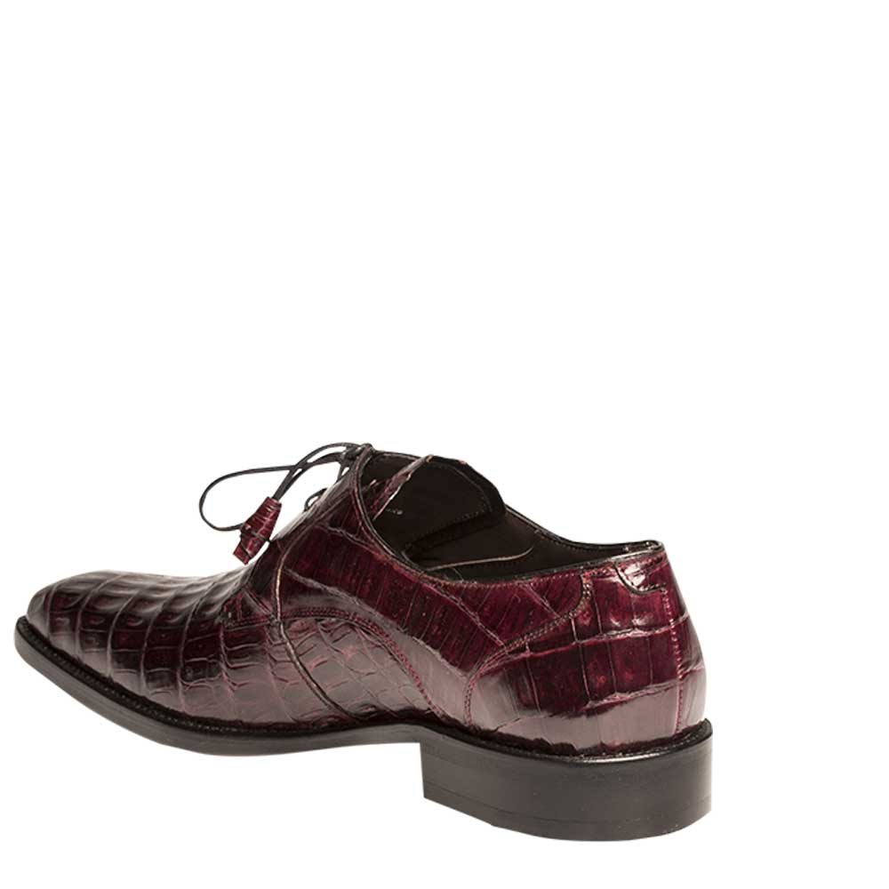 Mens Mezlan Anderson Caiman Crocodile Dress Shoe in Burgundy