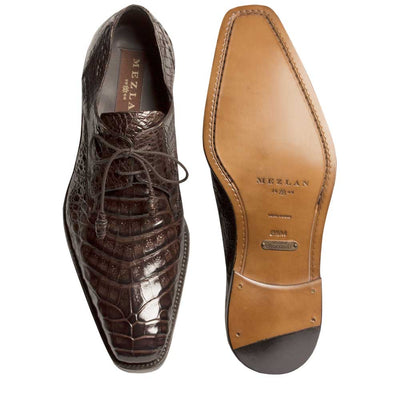 Mens Mezlan Anderson Caiman Crocodile Dress Shoe in Brown 2   - from alligatorwarehouse.com