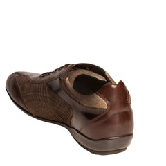 Mens Mezlan Vega Calfskin & Suede Sneaker in Brown & Taupe