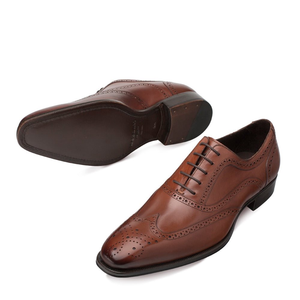 Mens Mezlan Ugalde Classic Wingtip Dress Shoe in Cognac