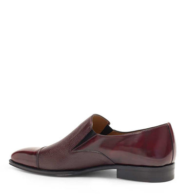 Mens Mezlan Milani Calf & Deerskin Cap Toe Slip on Loafer Dress Shoe in Burgundy - LAST CALL 10,13 3   - from alligatorwarehouse.com