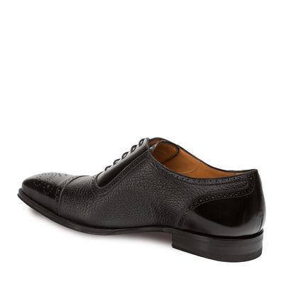 Mens Mezlan Murino Calf & Deerskin Cap Toe Dress Shoe in Black 3   - from alligatorwarehouse.com
