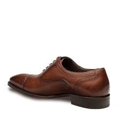 Mens Mezlan Remy Classic Calfskin Cap Toe Dress Shoe in Cognac