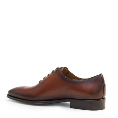 Mens Mezlan Plain Toe Calfskin Dress Shoe in Cognac 3   - from alligatorwarehouse.com