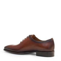 Mens Mezlan Plain Toe Calfskin Dress Shoe in Cognac