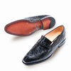 Mens Mezlan Bixby Caiman Crocodile Penny Loafer Dress Shoe in Black 2   - from alligatorwarehouse.com