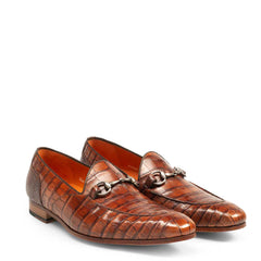 Mens Mezlan Borgese Alligator Dress Shoe Loafer in Cognac