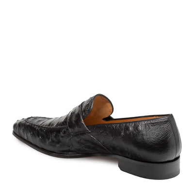 Mens Mezlan Lisbon Ostrich Quill Penny Loafer Dress Shoe in Cognac 5   - from alligatorwarehouse.com