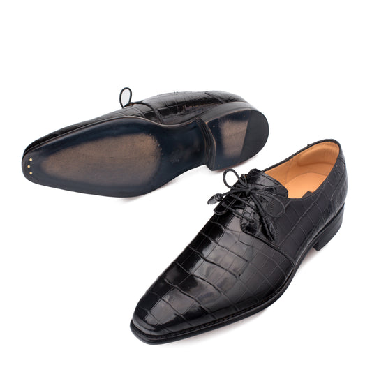 Mens Mezlan Moscow Alligator Dress Shoe in Black - LAST CALL 12