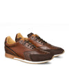 Mens Mezlan Chiron Ostrich & Calf Sneaker in Brown 4   - from alligatorwarehouse.com
