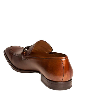 Mens Mezlan Tours Calfskin Slip On Loafer Dress Shoe in Cognac - LAST CALL 10.5 4   - from alligatorwarehouse.com