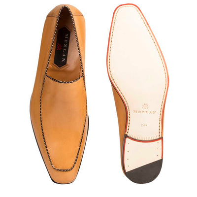 Mens Mezlan Brandt Calfskin Loafer Dress Shoe in Camel 2   - from alligatorwarehouse.com