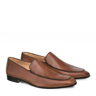Mens Mezlan Brandt Calfskin Loafer Dress Shoe in Cognac 4   - from alligatorwarehouse.com