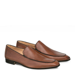 Mens Mezlan Brandt Calfskin Loafer Dress Shoe in Cognac