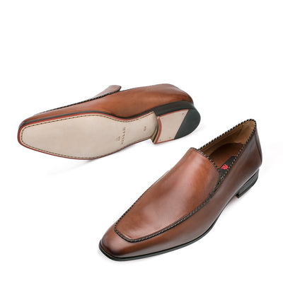 Mens Mezlan Brandt Calfskin Loafer Dress Shoe in Cognac 2   - from alligatorwarehouse.com