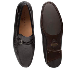 Mens Mezlan Vesta Ostrich Paw Dress Shoe Loafer in Black