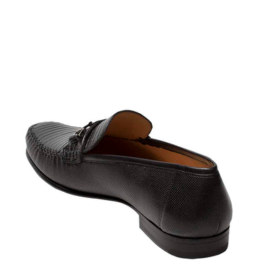 Mens Mezlan Sileno Lizard Moccasin Loafer Dress Shoe in Black 3   - from alligatorwarehouse.com