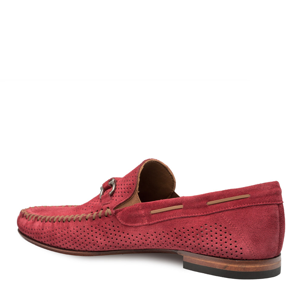 Mens Mezlan Marcello Vented Dress Loafer in Red