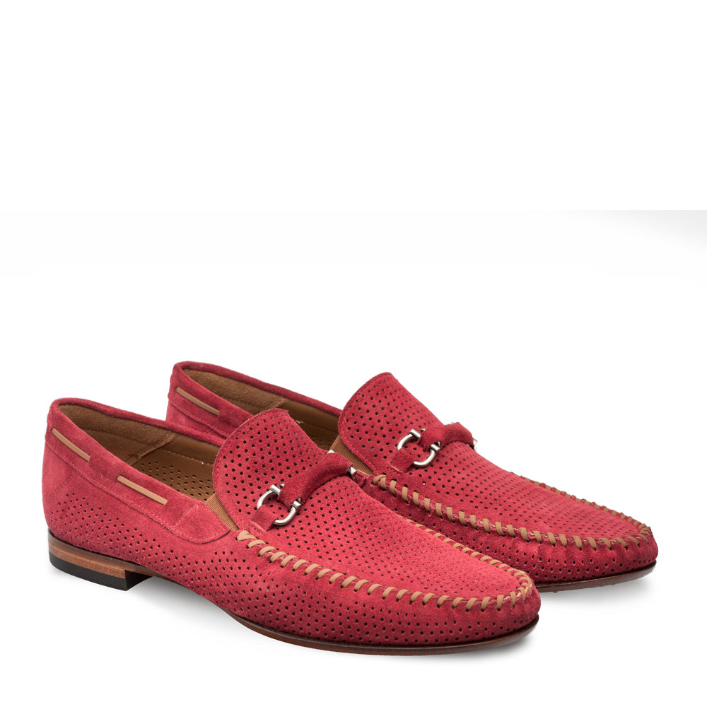 Mens Mezlan Marcello Vented Dress Loafer in Red
