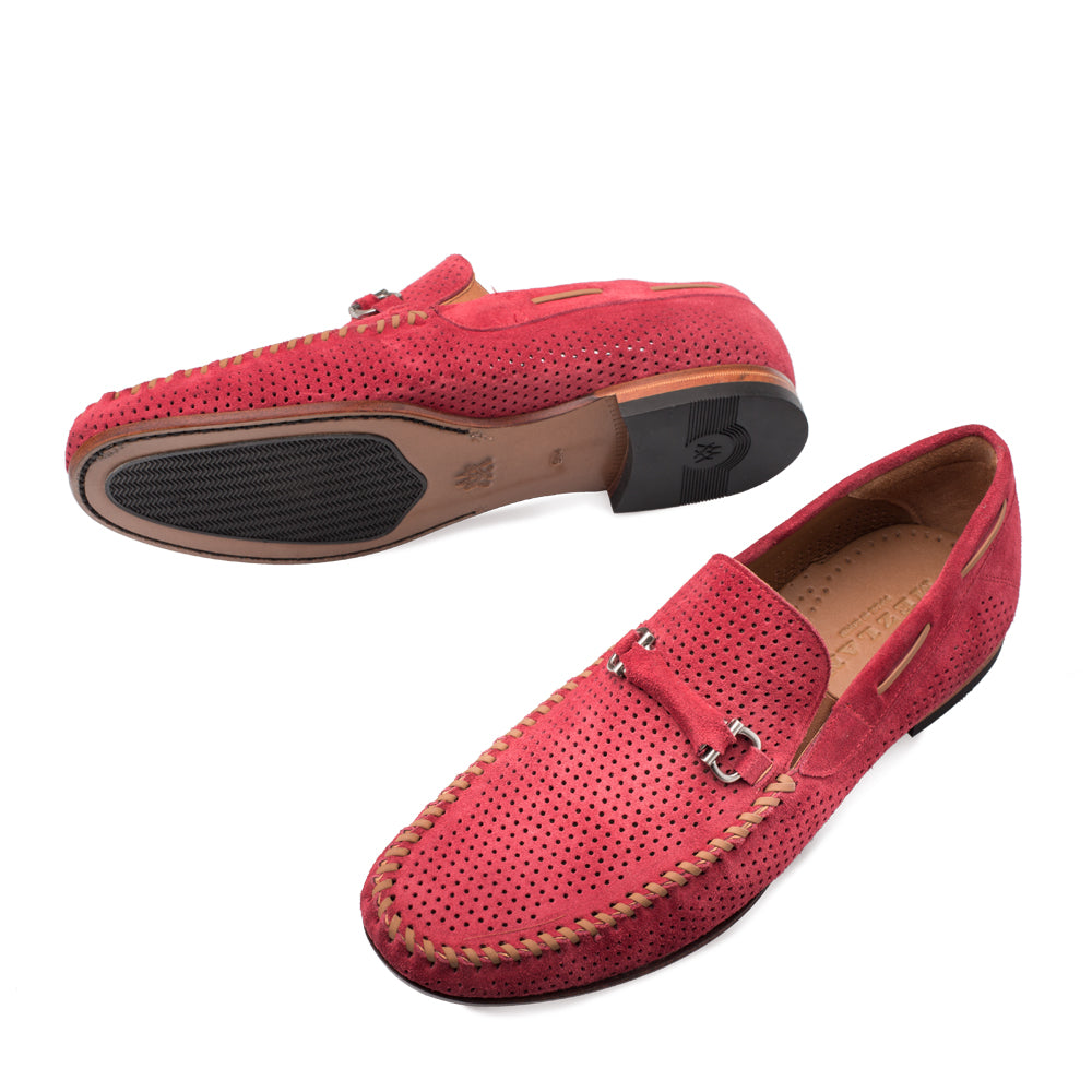 Mens Mezlan Marcello Vented Dress Loafer in Red
