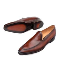 Mens Mezlan Curtana Dress Shoe Loafer in Cognac