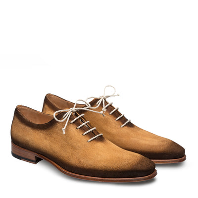 Mens Mezlan Rossini Suede Plain Toe Dress Shoe in Honey 4   - from alligatorwarehouse.com