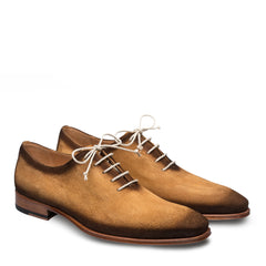 Mens Mezlan Rossini Suede Plain Toe Dress Shoe in Honey