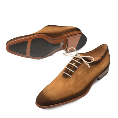 Mens Mezlan Rossini Suede Plain Toe Dress Shoe in Honey 2   - from alligatorwarehouse.com