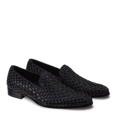 Mens Mezlan Caba Woven Calf Slip on Loafer in Black - LAST CALL 10.5
