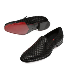 Mens Mezlan Caba Woven Calf Slip on Loafer in Black - LAST CALL 10.5