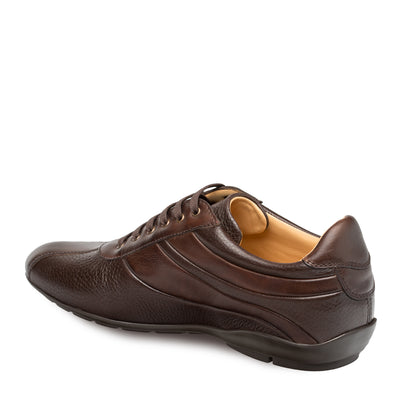 Mens Mezlan Luka Calf & Deerskin Sneaker in Brown 3   - from alligatorwarehouse.com
