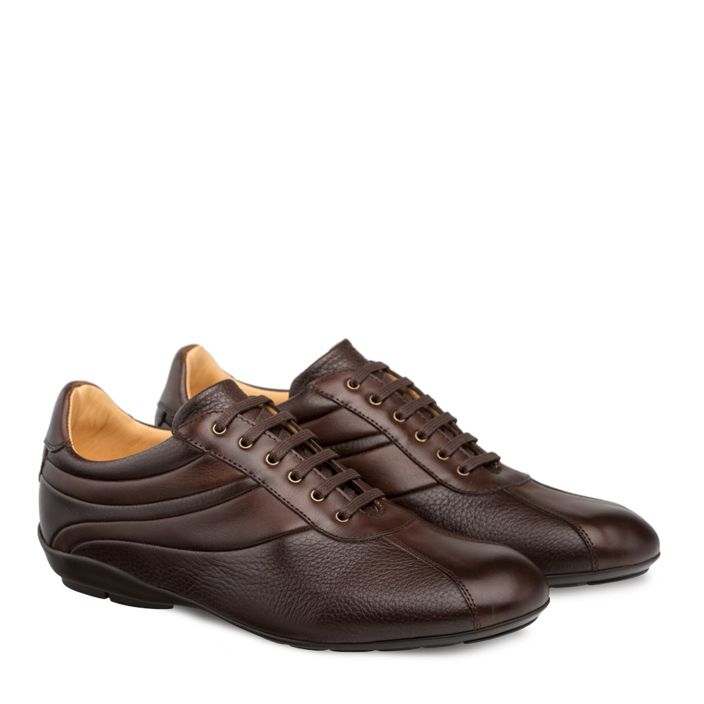 Mens Mezlan Luka Calf & Deerskin Sneaker in Brown