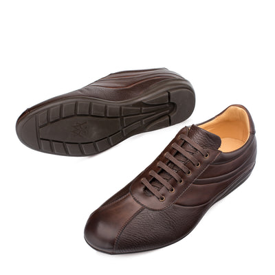 Mens Mezlan Luka Calf & Deerskin Sneaker in Brown 2   - from alligatorwarehouse.com