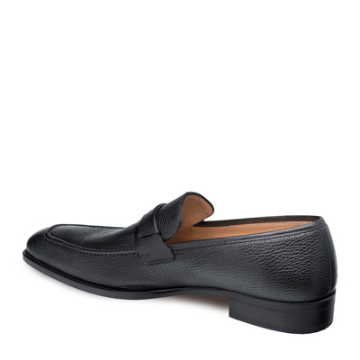 Mens Mezlan Elche Calf & Deer Penny Loafer Dress Shoe in Black 3   - from alligatorwarehouse.com