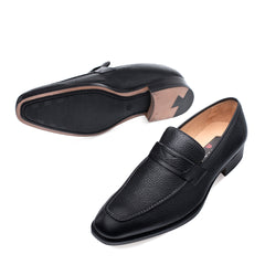 Mens Mezlan Elche Calf & Deer Penny Loafer Dress Shoe in Black