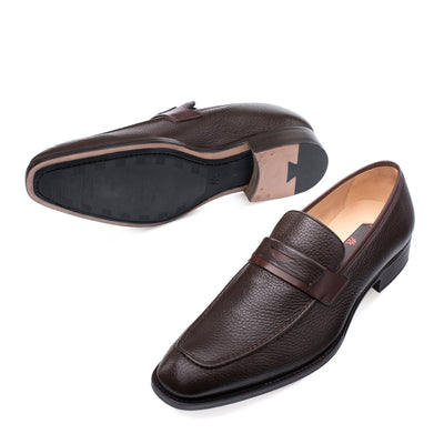 Mens Mezlan Elche Calf & Deer Penny Loafer Dress Shoe in Brown 2   - from alligatorwarehouse.com