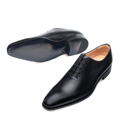 Mens Mezlan Pamplona Calfskin Plain Toe Dress Shoe in Black