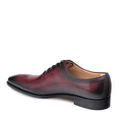 Mens Mezlan Pamplona Calfskin Plain Toe Dress Shoe in Burgundy