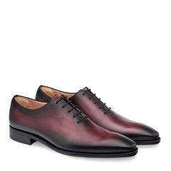 Mens Mezlan Pamplona Calfskin Plain Toe Dress Shoe in Burgundy