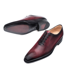 Mens Mezlan Pamplona Calfskin Plain Toe Dress Shoe in Burgundy