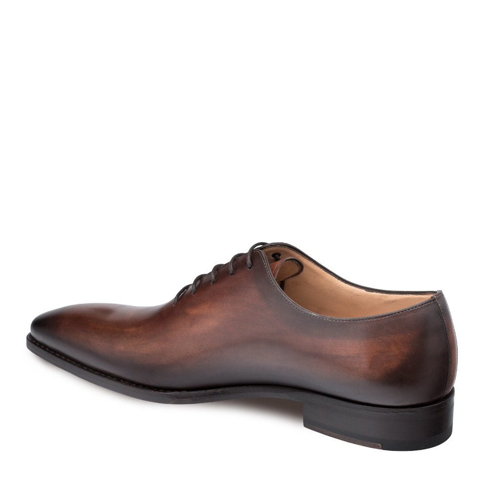 Mens Mezlan Pamplona Calfskin Plain Toe Dress Shoe in Cognac