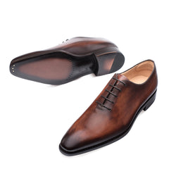 Mens Mezlan Pamplona Calfskin Plain Toe Dress Shoe in Cognac